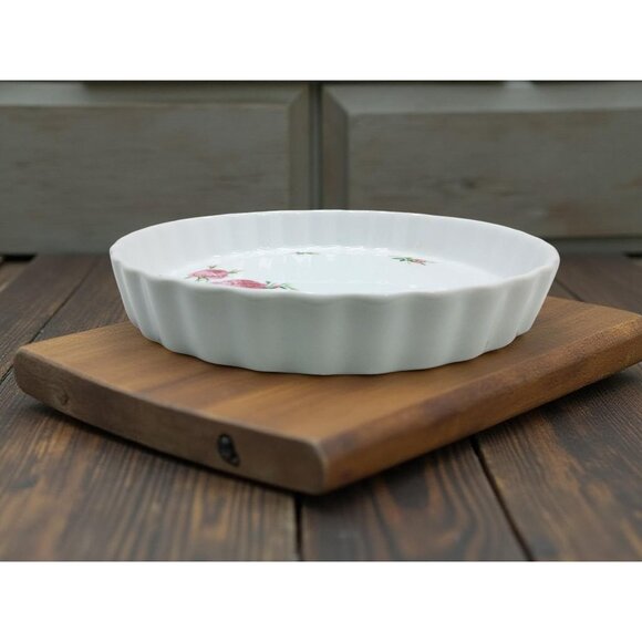 vintage christineholm porcelain floral deep pie/quiche dish - Picture 4 of 7